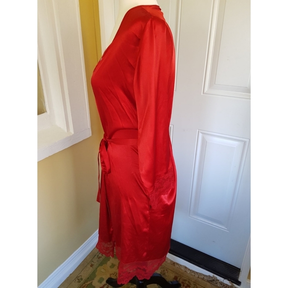 Calvin Klein Red Satin Robe - Picture 12 of 16
